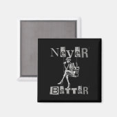 Nie besser Skeleton Messy Bun Drink Coffee Co Magnet (Vorderseite/Rückseite)