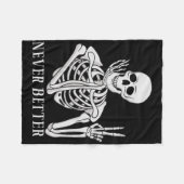 Nie besser Skeleton Spaß Halloween Skull Fleecedecke (Vorderseite (Horizontal))