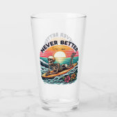 Nie besser - Skelettsurfing Sunset Wave Design Glas (Rückseite)