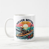 Nie besser - Skelettsurfing Sunset Wave Design Kaffeetasse (Links)