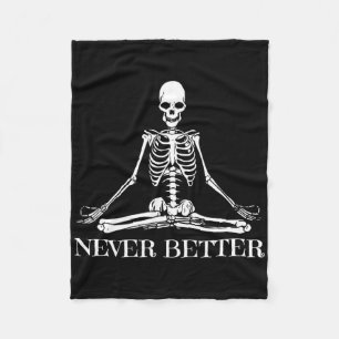 Nie besser Yoga Skeleton Halloween Medizin Sp Fleecedecke