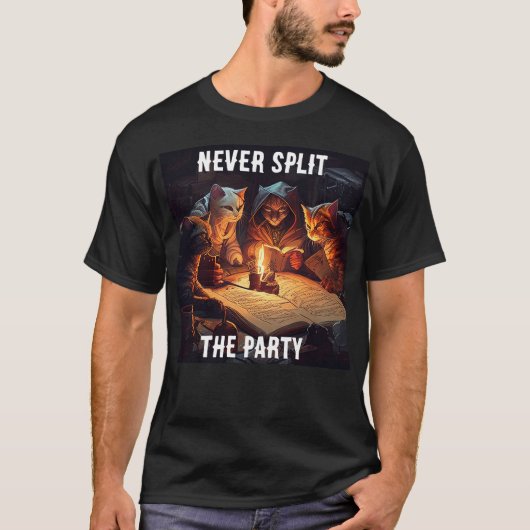 Nie das Party teilen - Ganke Katzen T-Shirt (Vorderseite)