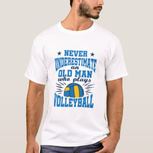 Nie den alten Mann unterschätzen, der Volleyball s T-Shirt