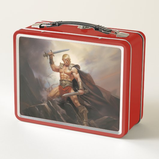 Nie die Fantasie übergeben Trump Barbar der Freihe Metall Brotdose (Rückseite)