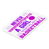 Nie ein Mädchen unterschätzen, das Basketball spie Magnet (Linke Seite)