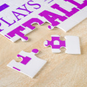 Nie ein Mädchen unterschätzen, das Basketball spie Puzzle (Seite)