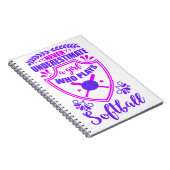 Nie ein Mädchen unterschätzen, das Softball spielt Notizblock (Rechte Seite)