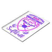 Nie ein Mädchen unterschätzen, das Softball spielt Notizblock (Linke Seite)