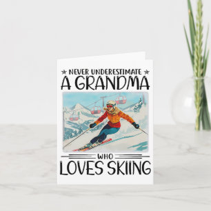 Nie ein Oma unterschätzen, das Skifahren Lieben ha Karte