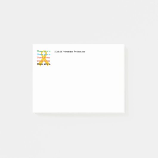 NIE EINGEBEN | Churchill | Suizidprävention 4x3 Post-it Klebezettel (Vorderseite)