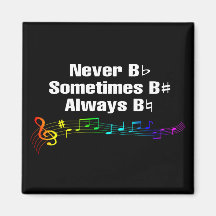 Nie flach, manchmal B scharfe Magnet