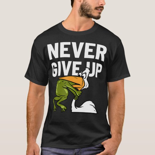 Nie Frog Bird aufgeben, sonnige Motivation erstick T-Shirt (Vorderseite)