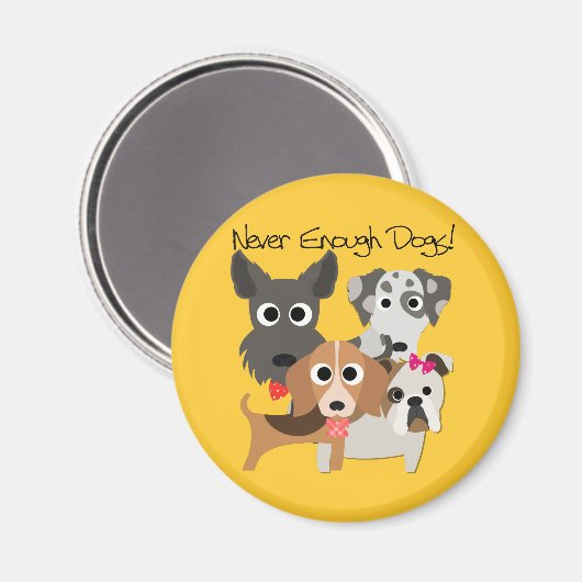 Nie genug Hunde Magnet (Vorderseite/Rückseite)