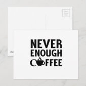 NIE GENUG KAFFEE POSTKARTE (Vorne/Hinten)