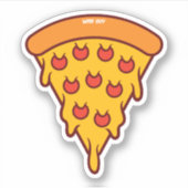 Nie genug Käse, maßgeschneidert Vinyl Sticker (Vorderseite)