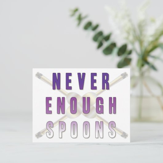 Nie genug Löffel Postkarte (Stehend Vorderseite)
