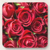 Nie genug Rote Rose Blume Getränkeuntersetzer (Vorderseite)