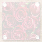 Nie genug Rote Rose Blume Glasuntersetzer (Rückseite)