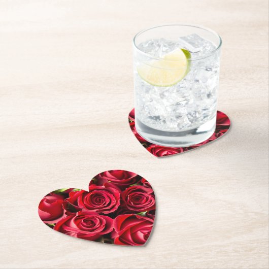 Nie genug Rote Rose Blume Untersetzer (Vor Ort)