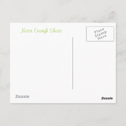 nie genug Schuhe Postkarte (Rückseite)