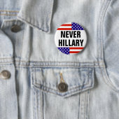 NIE HILLARY für Präsidenten 2016 Button (Beispiel)