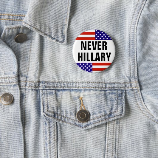 NIE HILLARY für Präsidenten 2016 Button (Beispiel)