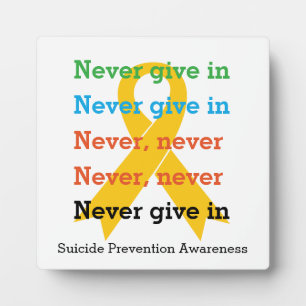 NIE IN Churchill Zitat geben Fotoplatte