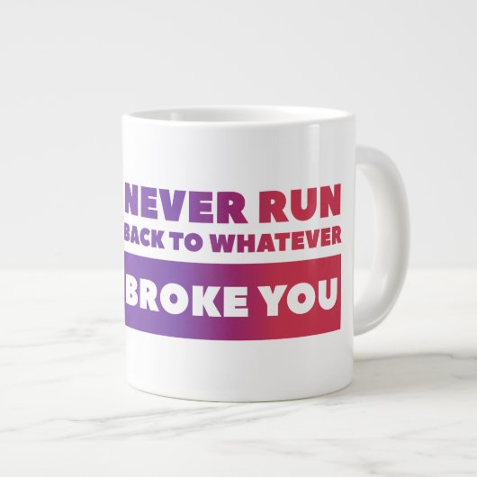 Nie - Jumbo-Tasse als Geschenk (Vorderseite Rechts)