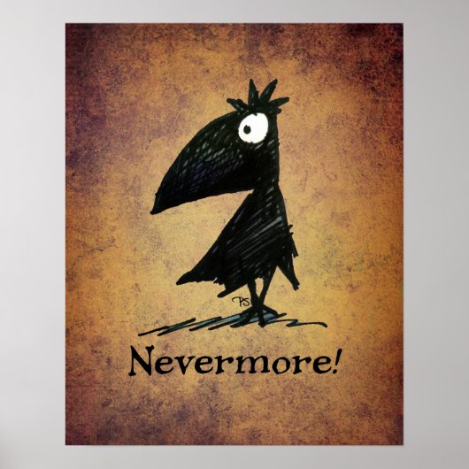 Nie mehr! The Raven Edgar Allen Poe - Crow Art Poster (Vorne)