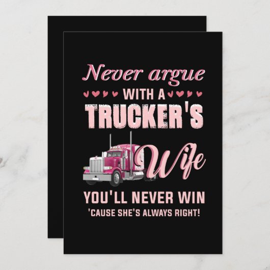 Nie mit einer LKWs Ehefrau erwischen Sie nie Einladung (Vorne/Hinten)