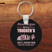 Nie mit einer LKWs Ehefrau erwischen Sie nie Schlüsselanhänger (Vorderseite)