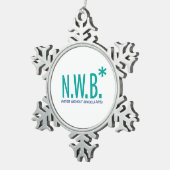 Nie ohne Ferngläser Schneeflocken Zinn-Ornament (Rechts)