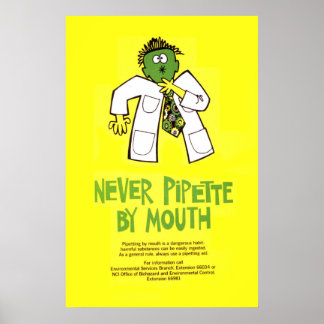 Nie Pipette durch Mouth Poster