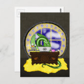 Nie schlafen Drache bei der Arbeit Postkarte (Vorne/Hinten)