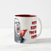 Nie schläft Vampire Gothic Watercolor Spaß Zweifarbige Tasse (VorderseiteRechts)