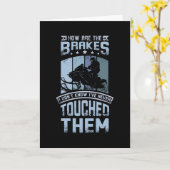 Nie Touch die Bremsen schneemobil Karte (Gelbe Blume)