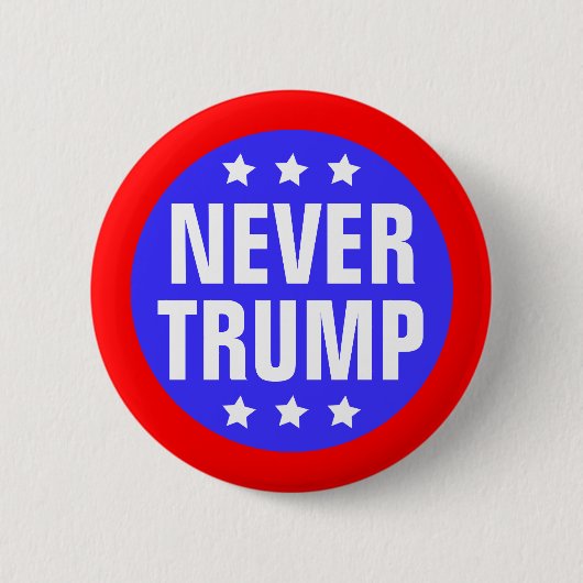NIE TRUMP für Präsident 2016 Button (Vorderseite)