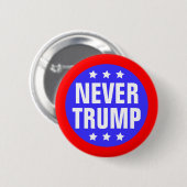 NIE TRUMP für Präsident 2016 Button (Vorne & Hinten)