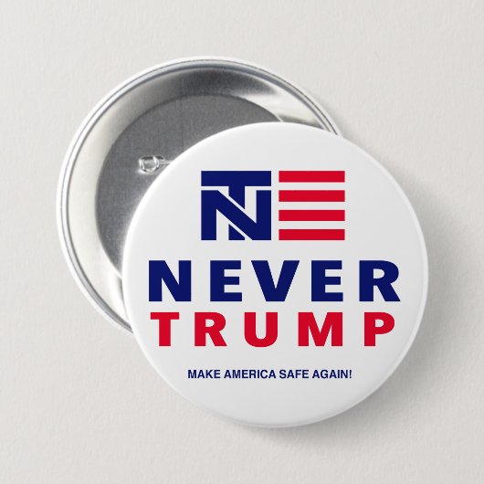 "NIE TRUMPF" 3 Zoll Button (Vorne & Hinten)