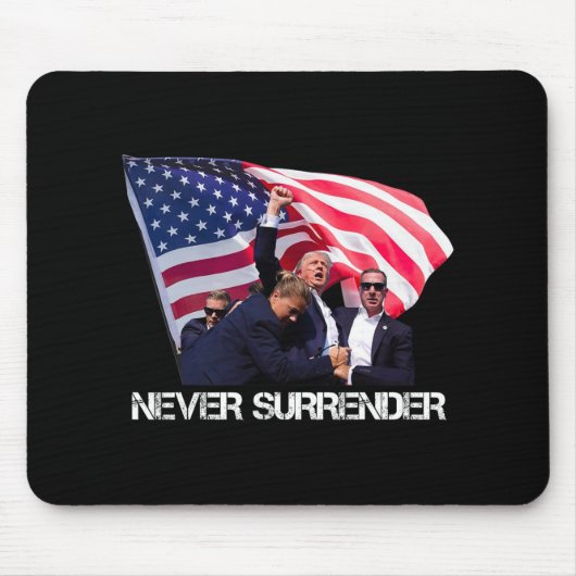 Nie übergeben T-Shirt Mousepad (Vorne)
