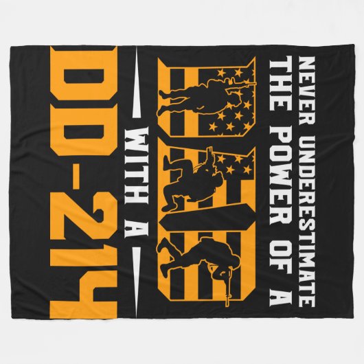 Nie Unterschätzen Power Vater Dd214 Veteran Fleecedecke (Vorderseite (Horizontal))