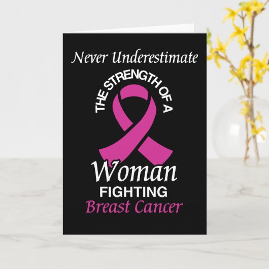 Nie unterschätzen/Schleim/Frau...Brustkrebs Karte (Gelbe Blume)