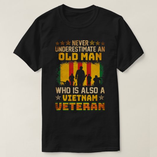 Nie unterschätzen Sie einen älteren MAN Vietnam Ve T-Shirt (Design vorne)