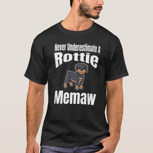 Nie unterschätzen Sie einen Rottie Memaw Dog Lover T-Shirt (Vorderseite)