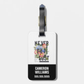 Nie verloren floral Slogan Gepäckanhänger (Rückseite vertikal)