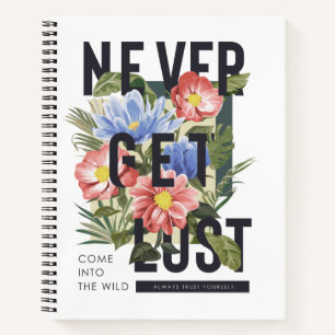 Nie verloren floral Slogan Notizblock