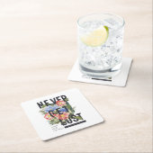 Nie verloren floral Slogan Rechteckiger Pappuntersetzer (Vor Ort)