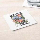 Nie verloren floral Slogan Rechteckiger Pappuntersetzer (angewinkelt)