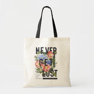 Nie verloren floral Slogan Tragetasche