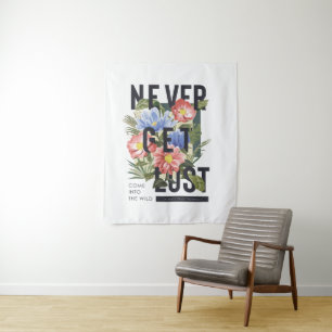Nie verloren floral Slogan Wandteppich